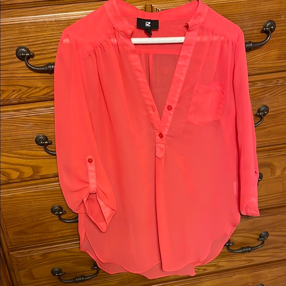 Women's Coral Sheer Blouse